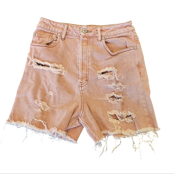 Free People Distressed Ripped Cutoff High Rise Denim Short - Picture 1 of 7
